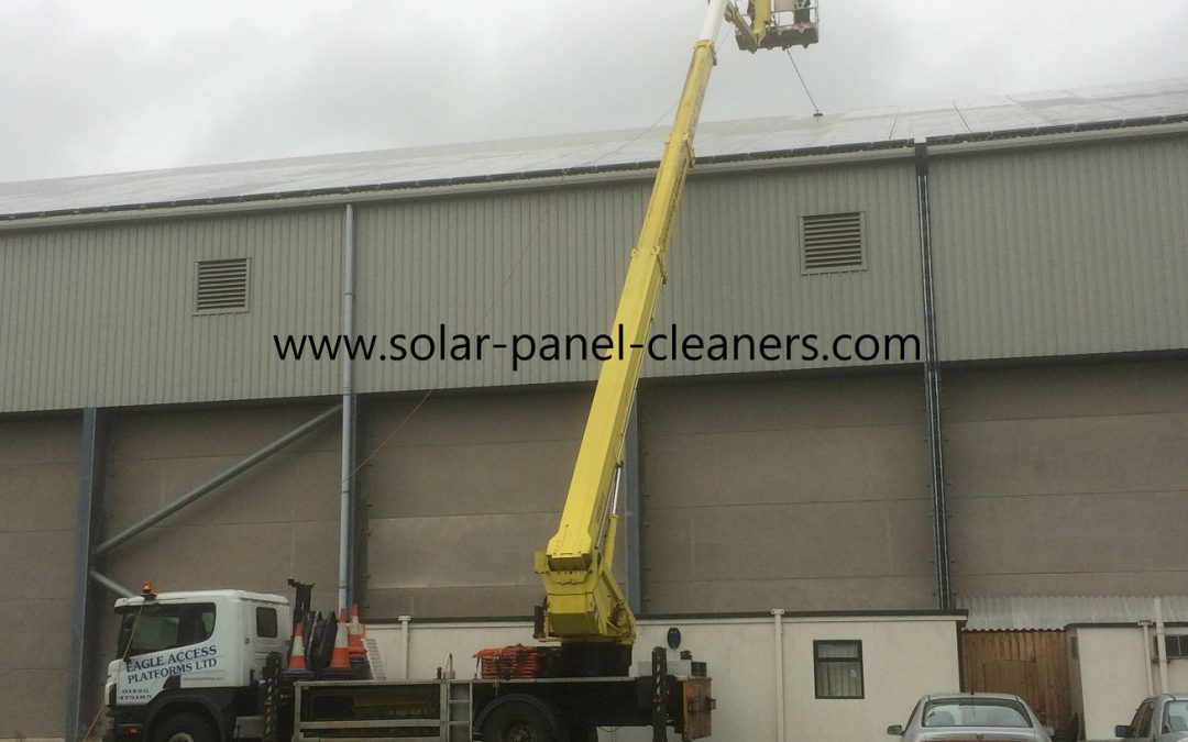 Solar Panels Cleaned On One Of The UK’s Highest Grain Stores in Somerset