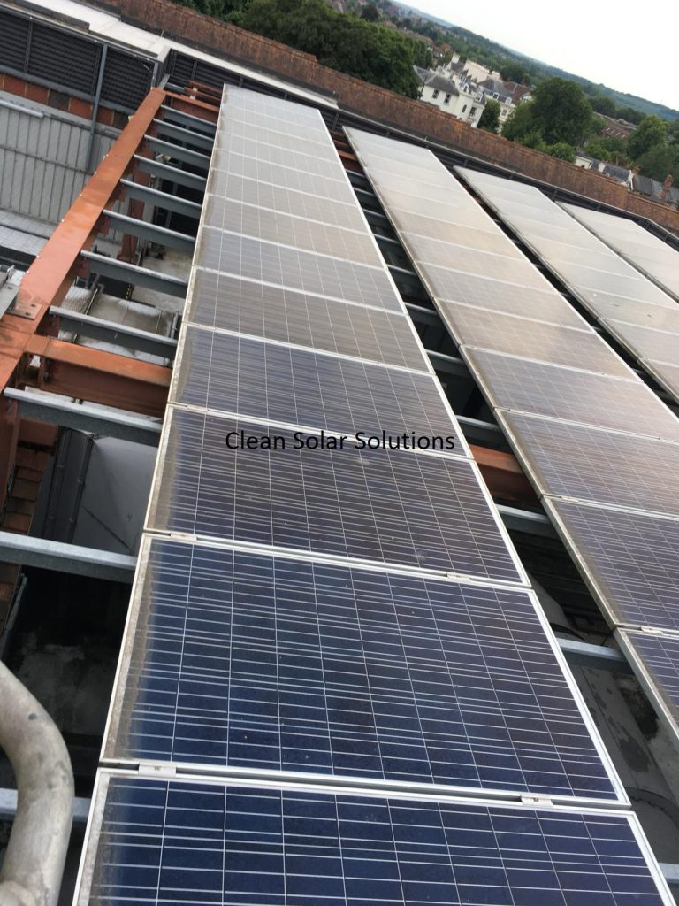 Dirty solar panels in Canterbury