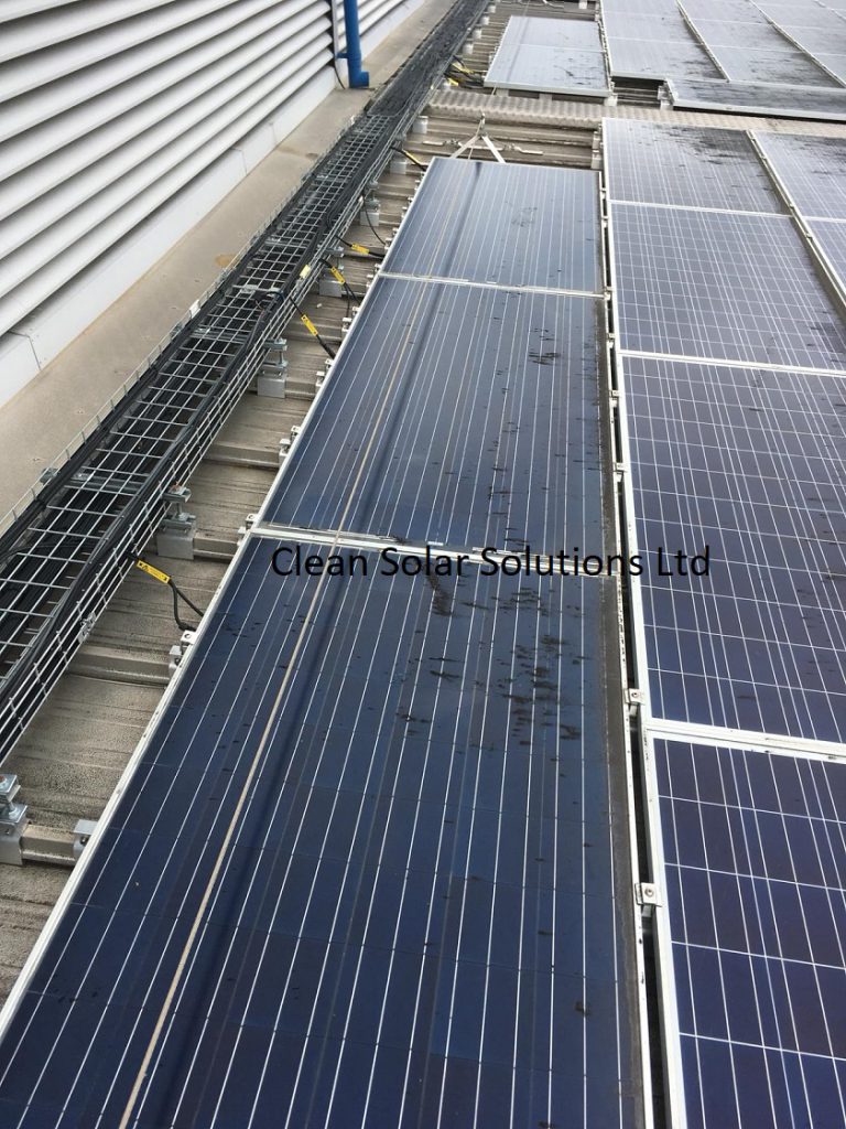 Dirty solar panels in Bristol