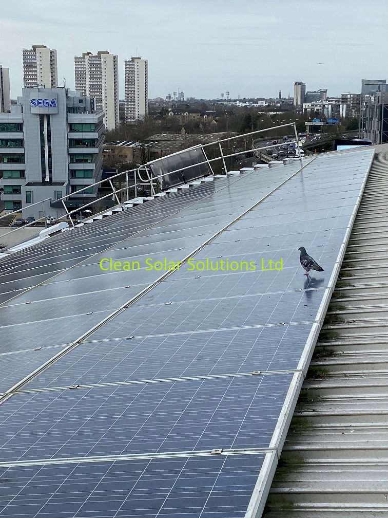 Solar panels on a roof in Chiswick, London Solar panel cleaning Chiswick