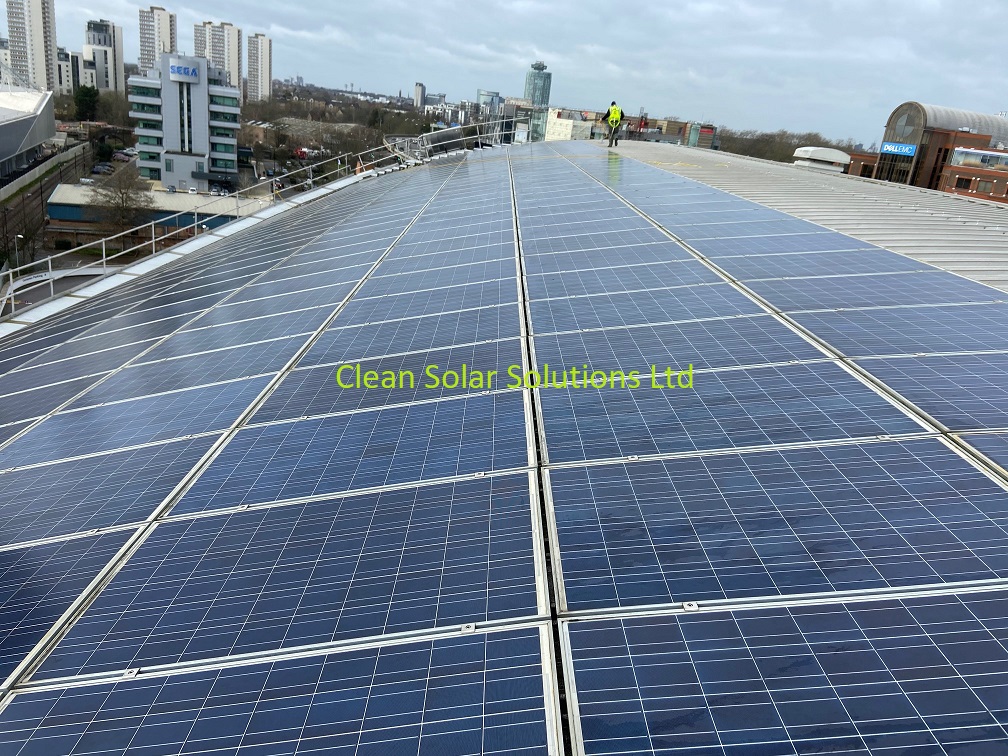 Solar panels after cleaning in Chiswick