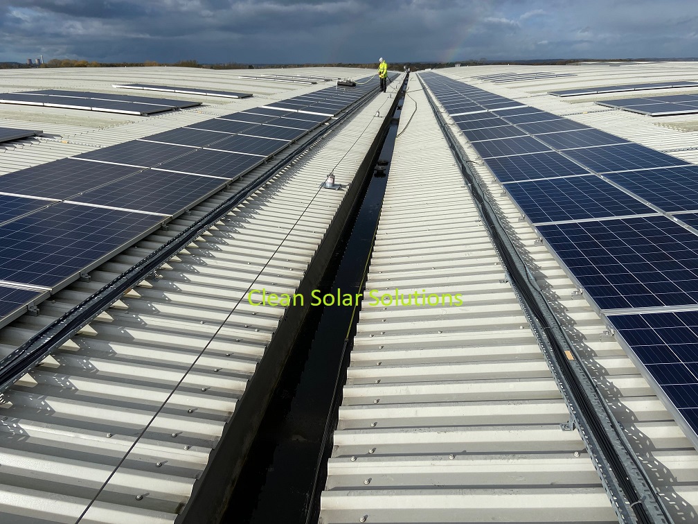 rows of solar panels on a roof